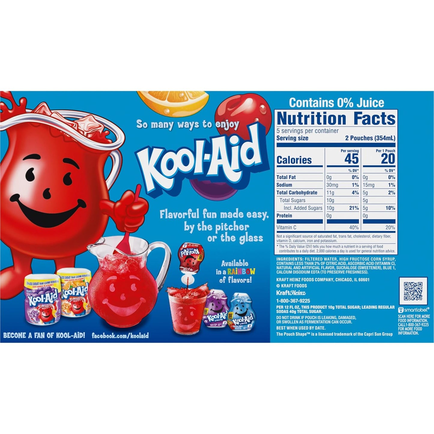 Kool-Aid Jammers Tropical Punch Pouches – Low-Sugar Soda Alternative for Adults, 6 fl oz Single-Serve Packs