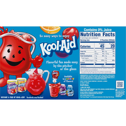 Kool-Aid Jammers Tropical Punch Pouches – Low-Sugar Soda Alternative for Adults, 6 fl oz Single-Serve Packs
