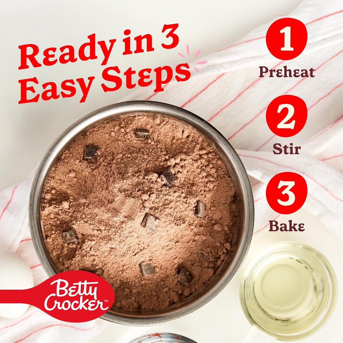 Betty Crocker Supreme Chocolate Chunk Brownie Mix for Birthday Parties, Simple Treats Kids Can Share