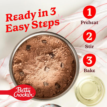 Betty Crocker Supreme Chocolate Chunk Brownie Mix for Birthday Parties, Simple Treats Kids Can Share