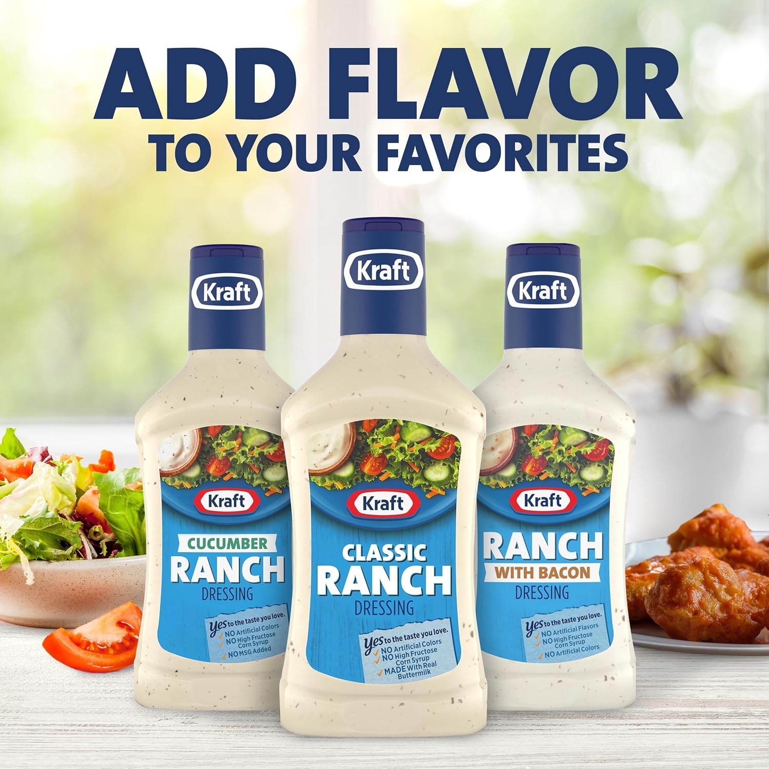 Kraft Classic Ranch Dressing – Wholesome Ranch Dressing with Real Buttermilk for Veggie-Centric Eating