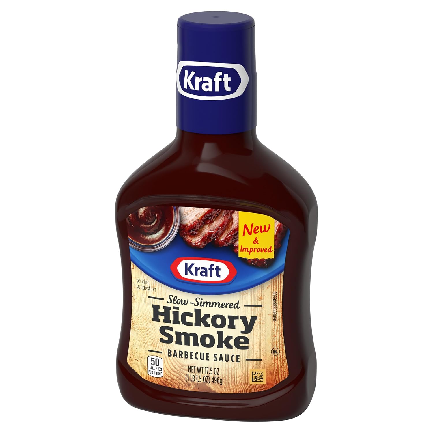 Kraft Hickory Smoke Slow-Simmered Barbecue Sauce, 17.5 oz Bottle – Outdoor Cookout Sauce for Chicken, Brisket, and Grill Parties