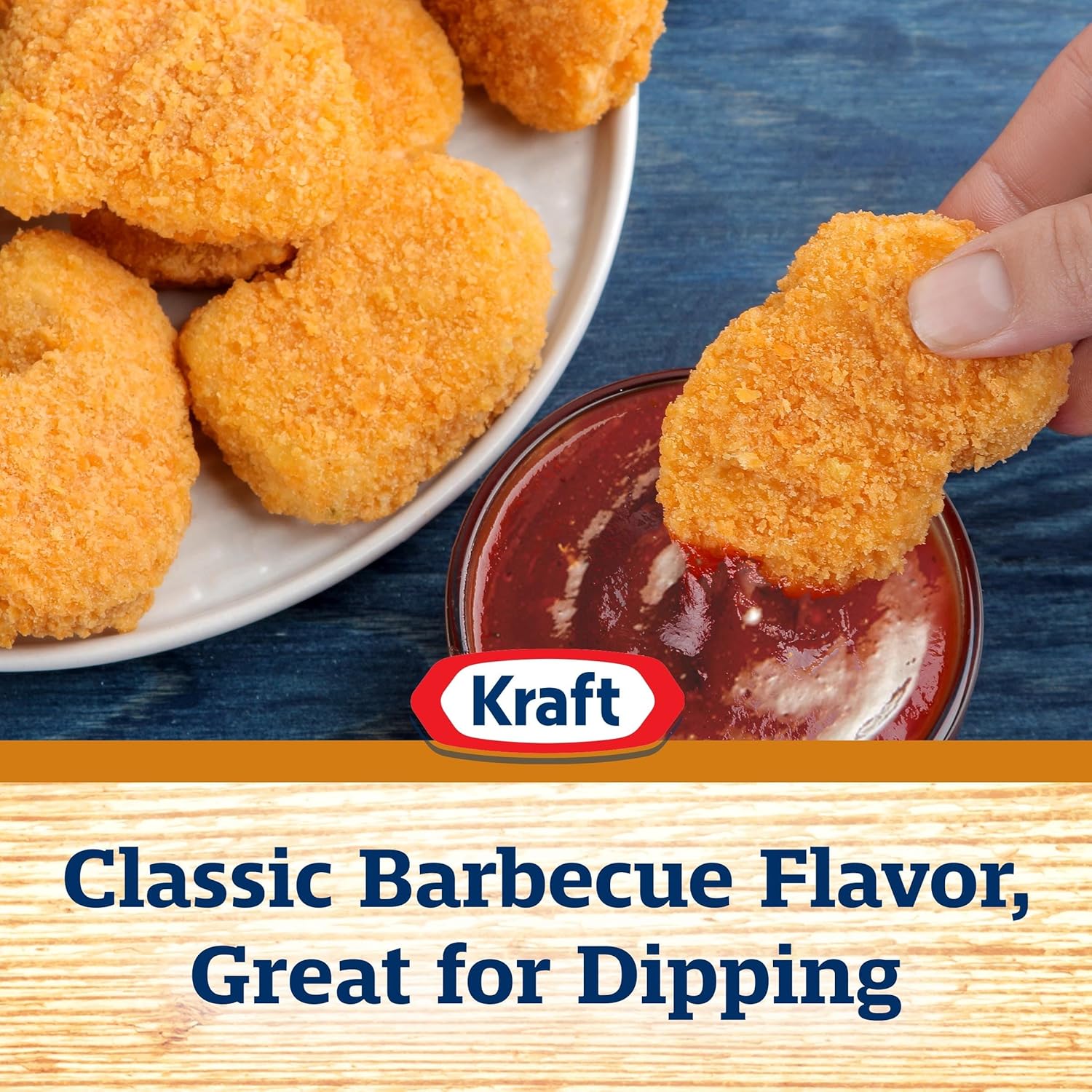 Kraft Hint of Honey Slow-Simmered Barbecue BBQ Sauce 18 oz – Kid-Friendly Family Dip for Tenders, Fries and Meatballs
