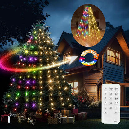 Kringle Bros Modern Christmas Tree Lighting – Neutral Warm White Halo for Uncluttered Minimalist Homes