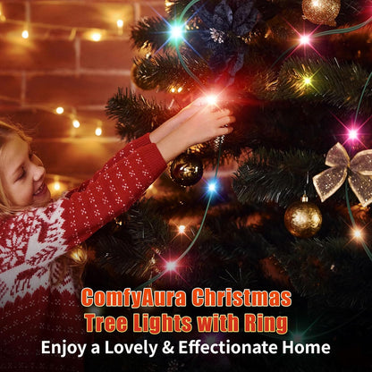Kringle Bros Modern Christmas Tree Lighting – Neutral Warm White Halo for Uncluttered Minimalist Homes