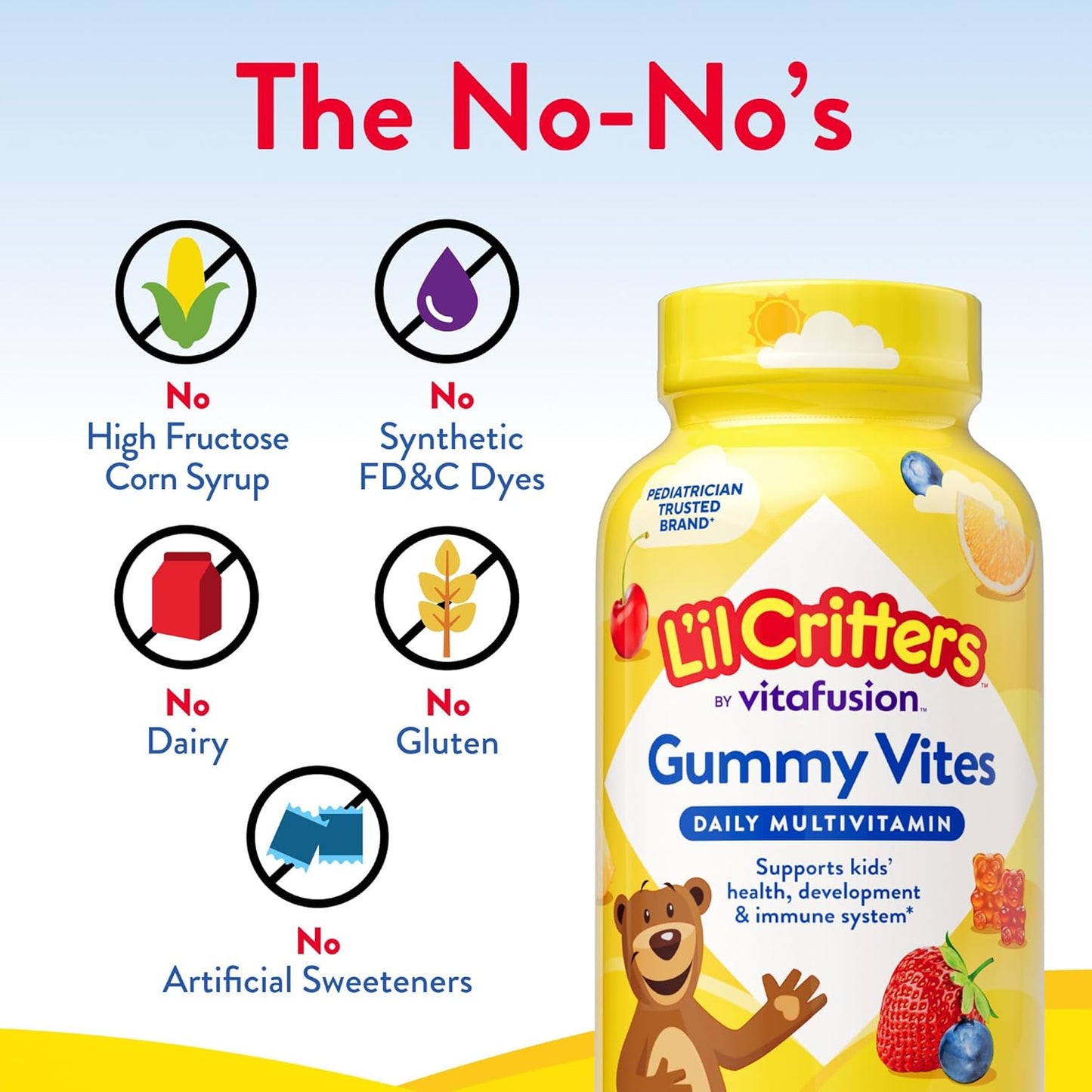 L'il Critters Gummy Vites – Family Wellness Multivitamin for Growing Children, 11 Essential Nutrients