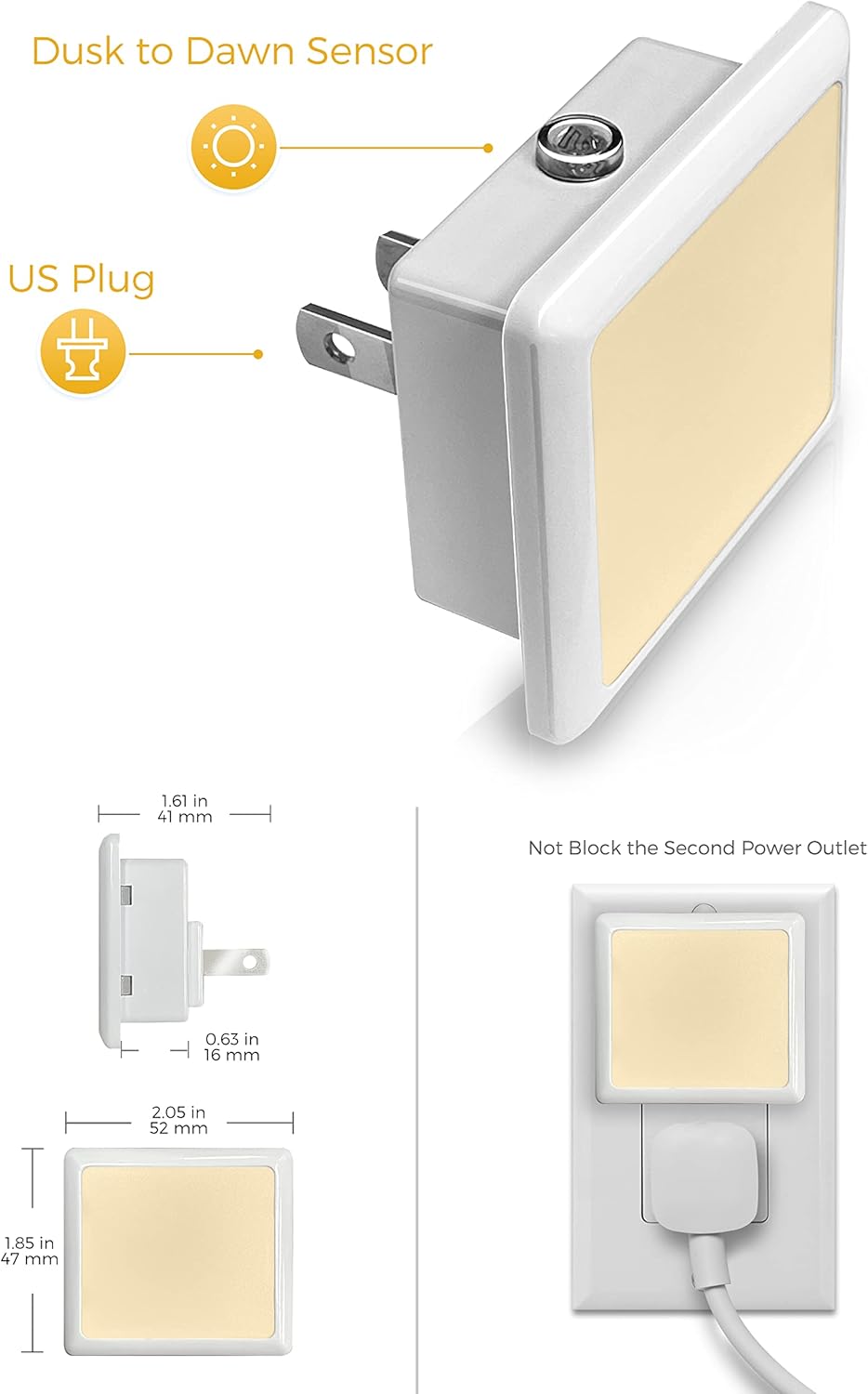 L LOHAS Baby Night Light – Quiet Auto Sensor for Nursery and Toddler Room, Long-Lasting 30000 Hour LED 6-Pack