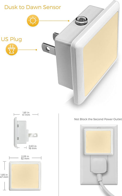 L LOHAS Baby Night Light – Quiet Auto Sensor for Nursery and Toddler Room, Long-Lasting 30000 Hour LED 6-Pack
