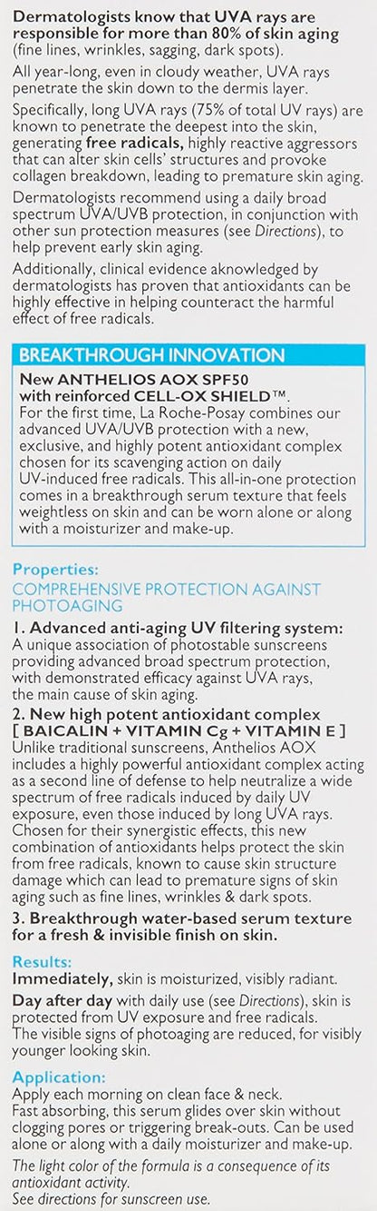 La Roche-Posay Anthelios AOX Facial Serum with SPF 50 – Calm, Protected Skin Ritual