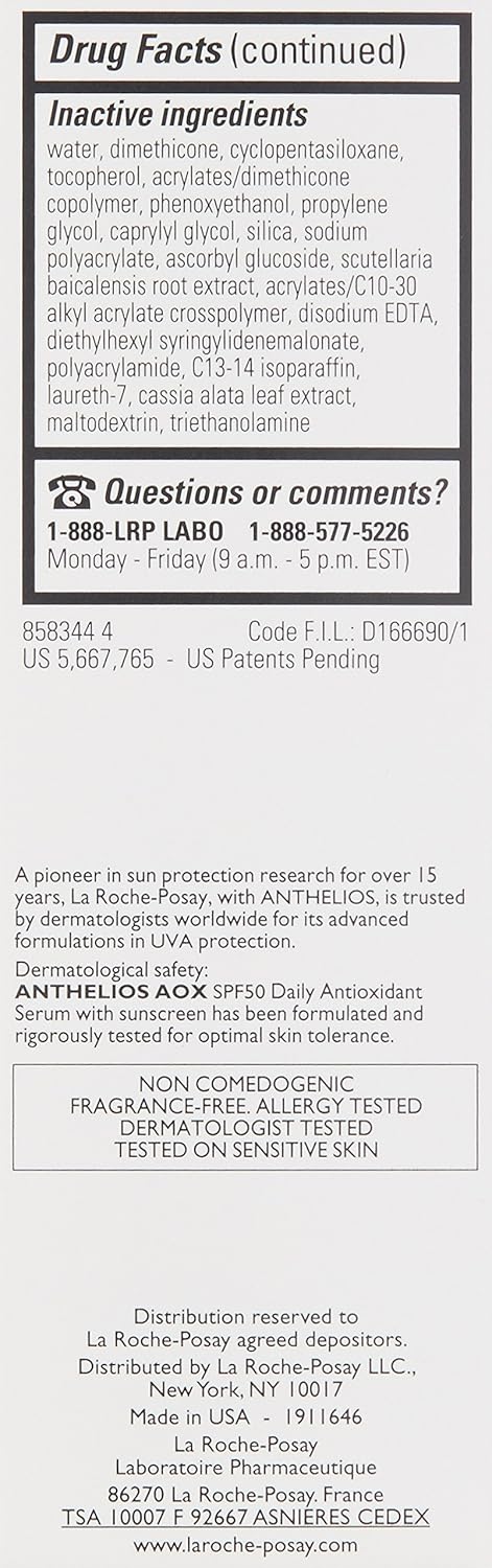 La Roche-Posay Anthelios AOX Facial Serum with SPF 50 – Calm, Protected Skin Ritual