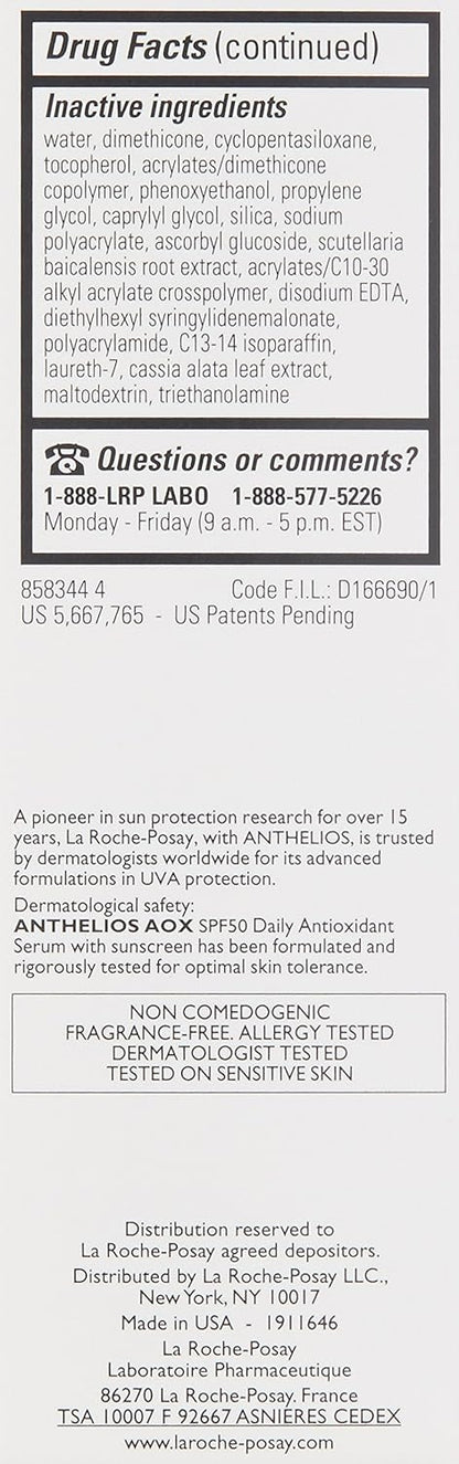 La Roche-Posay Anthelios AOX Facial Serum with SPF 50 – Calm, Protected Skin Ritual