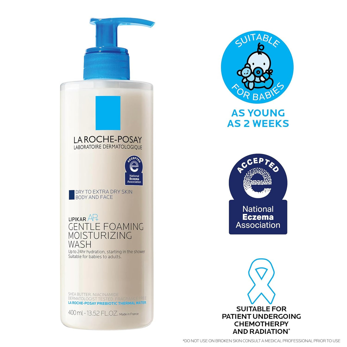 La Roche-Posay Lipikar AP+ Hydrating Body Cleanser – Dermatologist-Tested for Mindful Bath Time