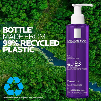 La Roche-Posay Mela B3 Face Wash for Evening Wind Down Routines, Calming Gel to Brighten Uneven Skin