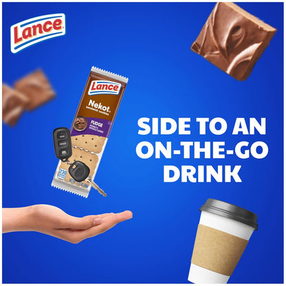 Lance Nekot Fudge Sandwich Cookies, Grab-and-Go Afternoon Snack Packs for the Home Office and Workspaces