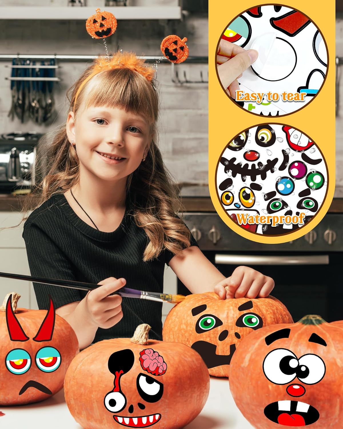 large 11.8 x 10.2 inch sticker dimensions for easy placement on pumpkins