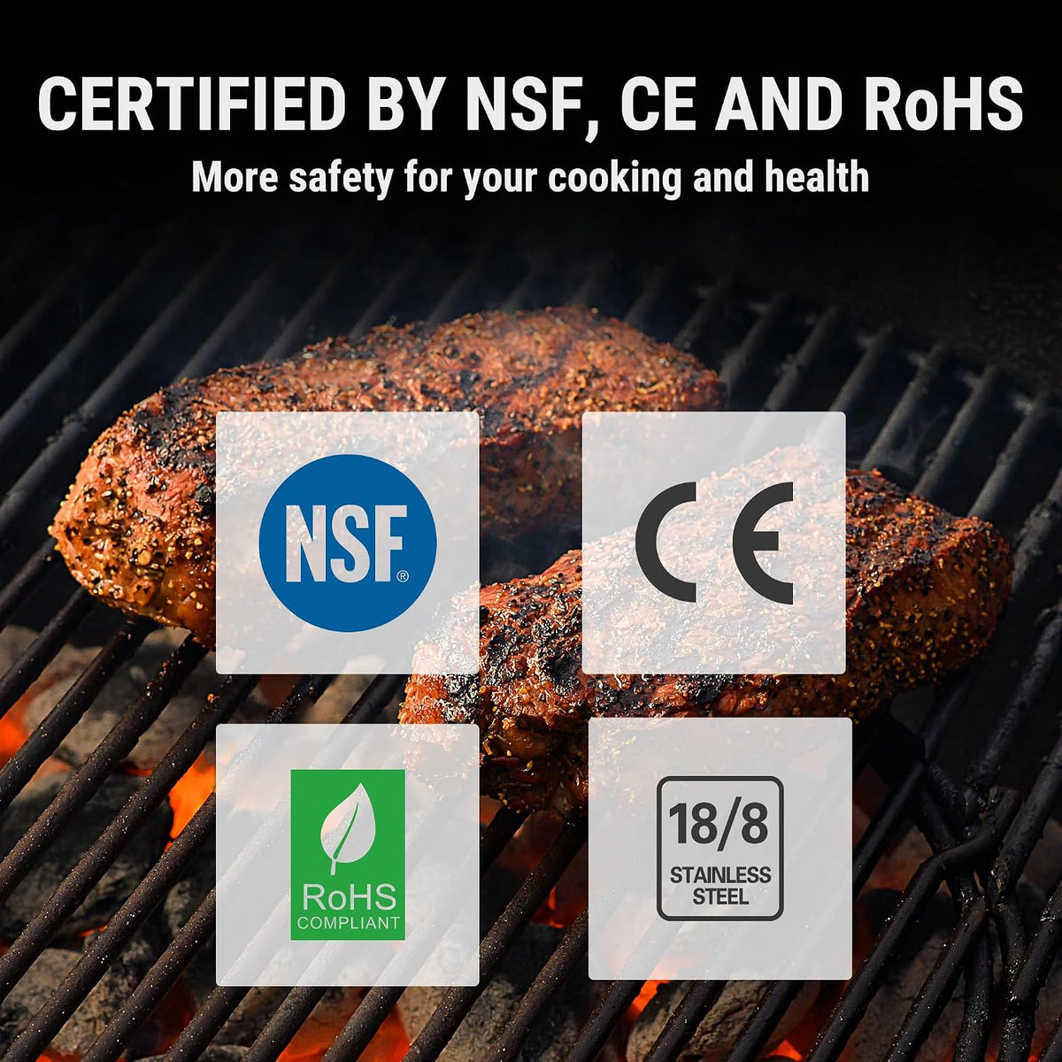 TempPro TempSwift Waterproof Food Thermometer for Smoke-Free, Hands-Off Temperature Checks