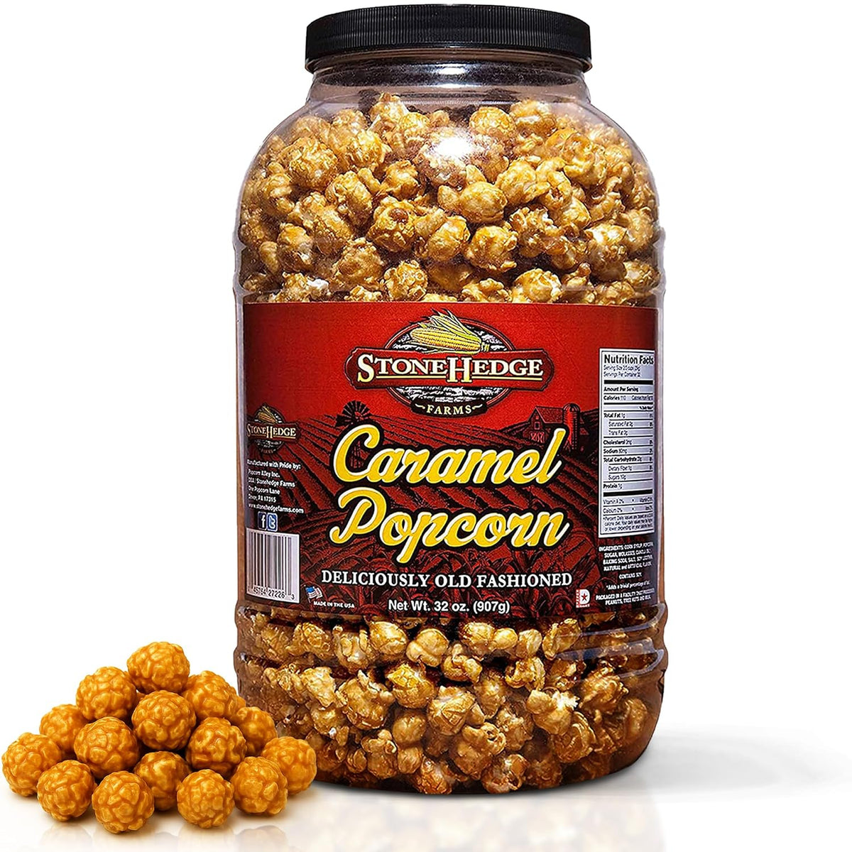 large 32-ounce, or 2-pound, popcorn tub with a resealable lid