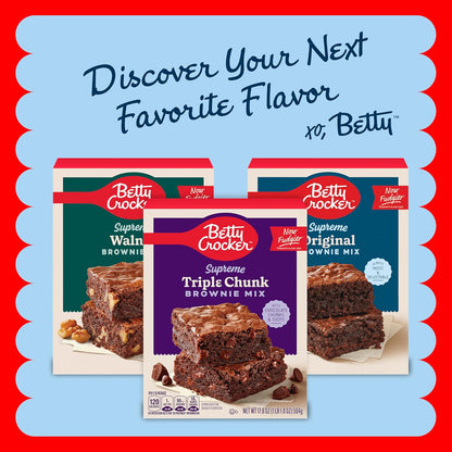 Betty Crocker Supreme Chocolate Chunk Brownie Mix for Birthday Parties, Simple Treats Kids Can Share