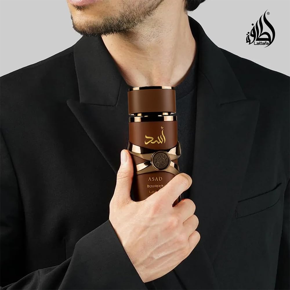 Lattafa Asad Bourbon for Unisex – Soothing Warm Spice Unisex Cologne for Nightly Skincare Ritual and Stress-Free Evenings, 100ml