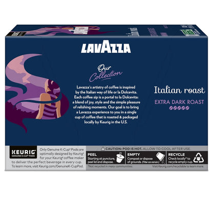 Lavazza Dark Roast Single Serve Coffee Pods – Intense Afternoon Pick-Me-Up for Office Break Room, 60ct