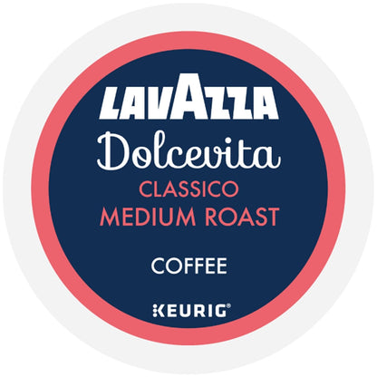 Lavazza Dolcevita Classico Keurig Pods – Quick Brew Coffee for Study and Workday Productivity, Medium Roast 40-Count