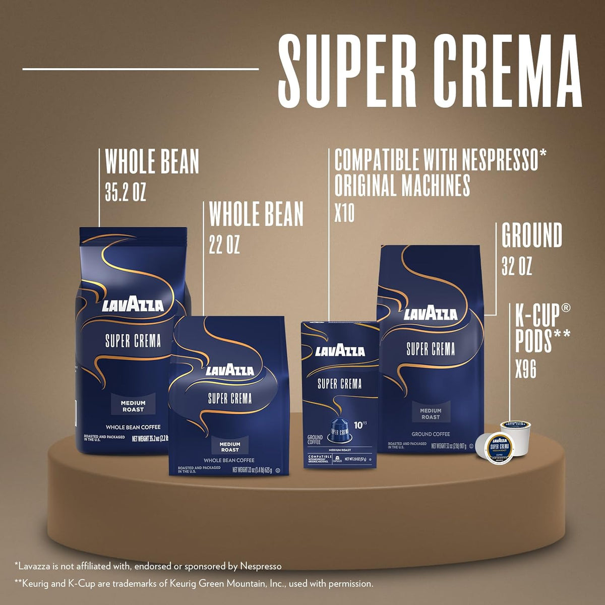 Lavazza Super Crema Whole Bean Coffee – Mindful Morning Espresso Ritual, Single-Ingredient Clean-Label Brew