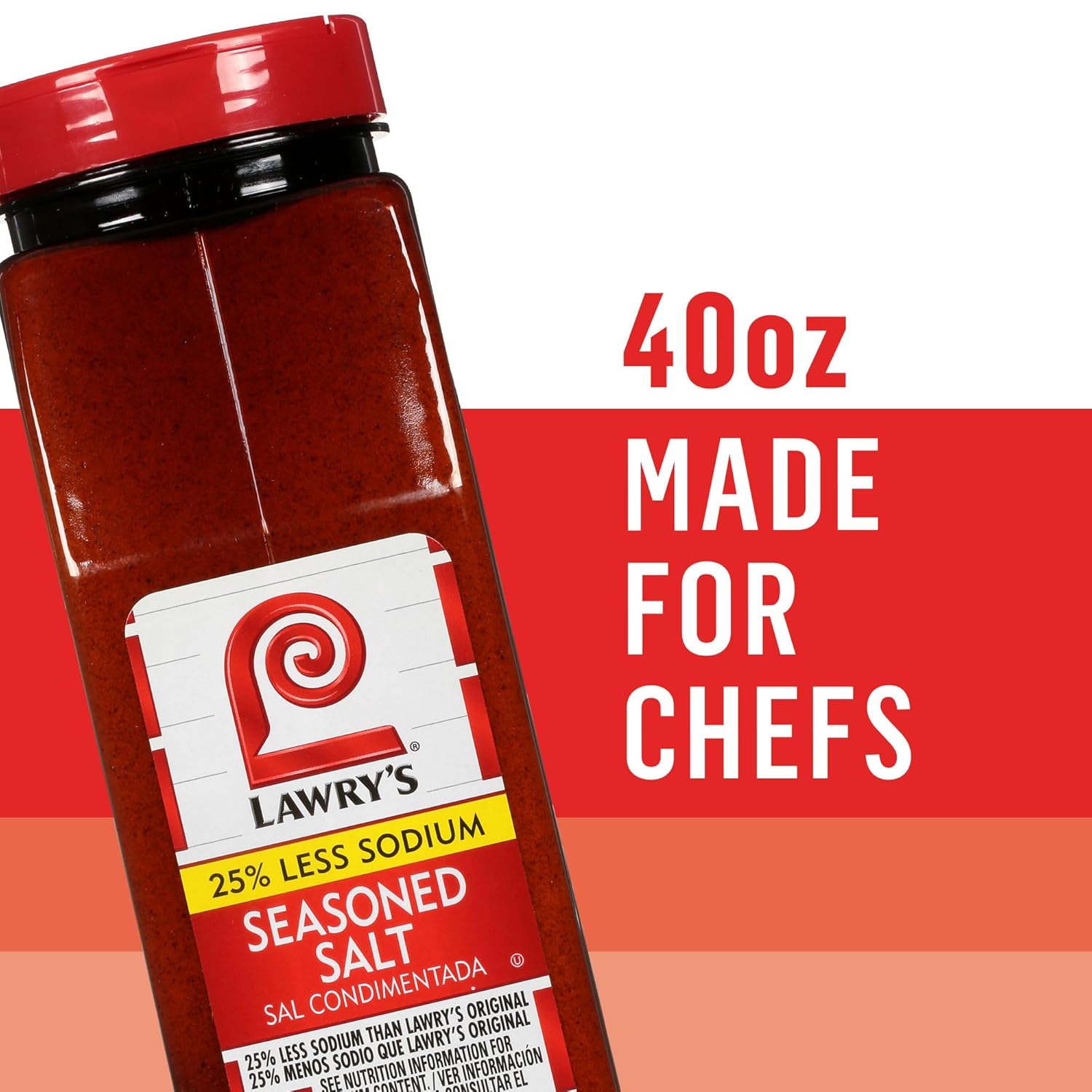 Lawry's 25% Less Sodium Seasoned Salt – Time-Saving Multi-Spice Blend for Professional Chefs, Fast Service and Consistent Flavor
