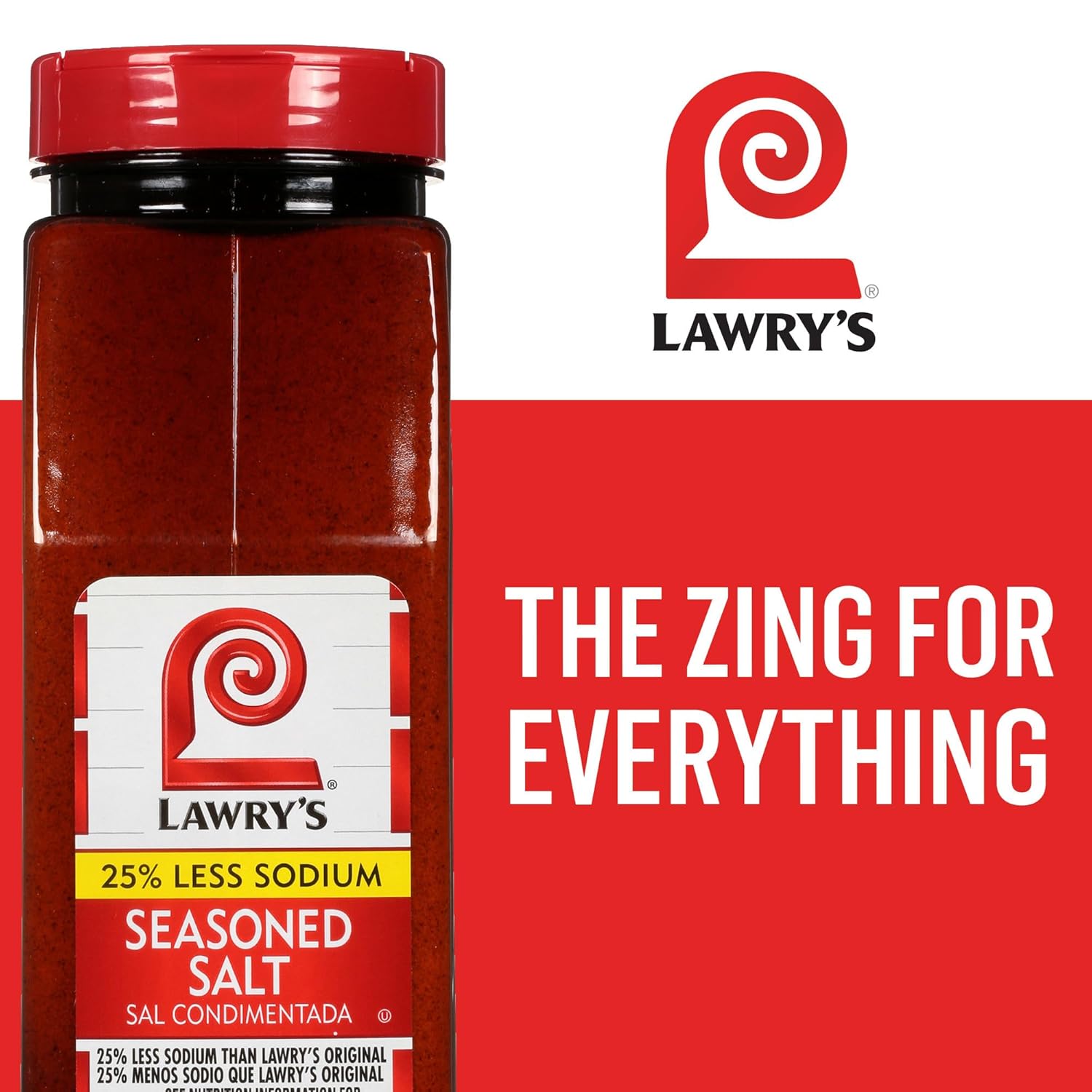 Lawry's 25% Less Sodium Seasoned Salt – Time-Saving Multi-Spice Blend for Professional Chefs, Fast Service and Consistent Flavor