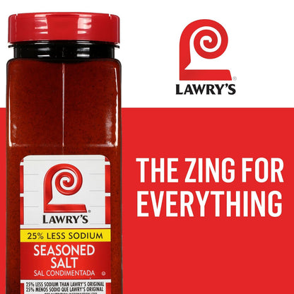 Lawry's 25% Less Sodium Seasoned Salt – Time-Saving Multi-Spice Blend for Professional Chefs, Fast Service and Consistent Flavor