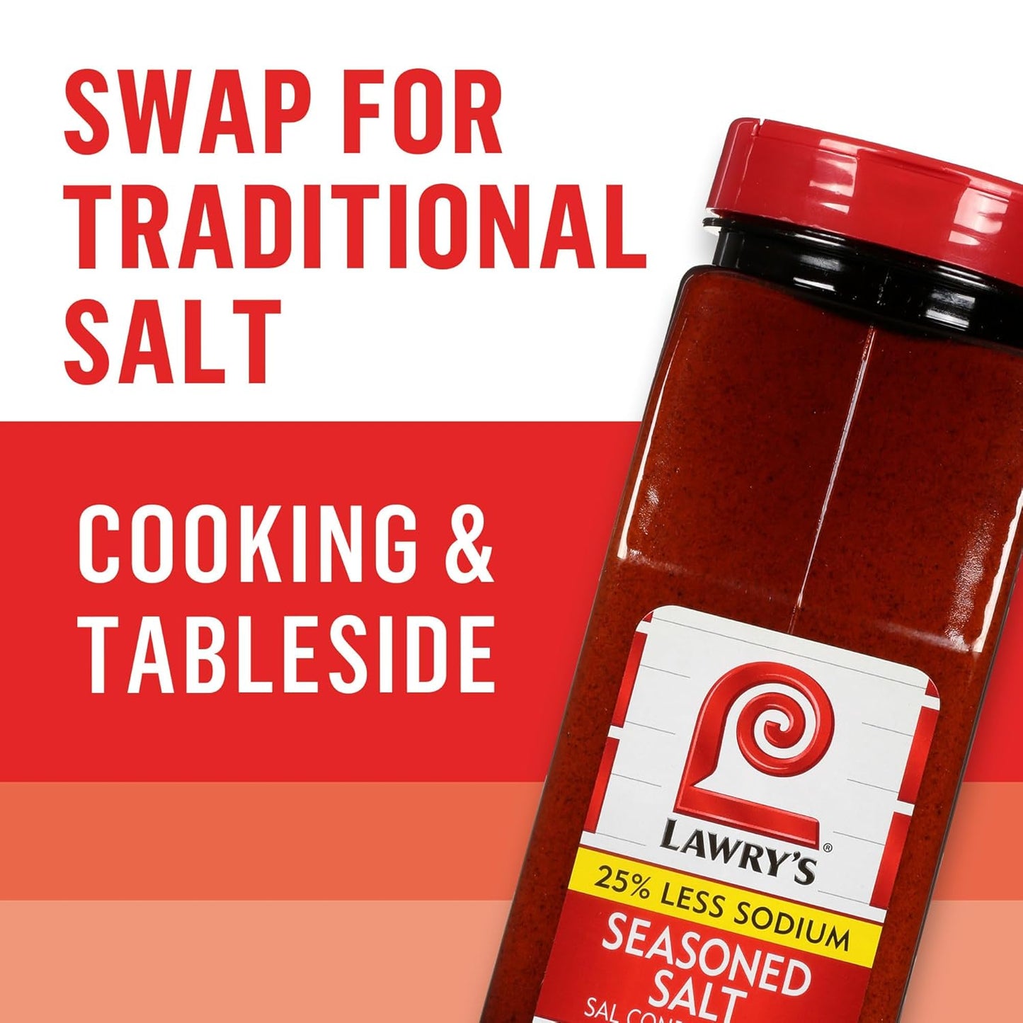 Lawry's 25% Less Sodium Seasoned Salt – Time-Saving Multi-Spice Blend for Professional Chefs, Fast Service and Consistent Flavor