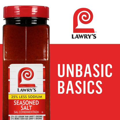 Lawry's 25% Less Sodium Seasoned Salt – Time-Saving Multi-Spice Blend for Professional Chefs, Fast Service and Consistent Flavor