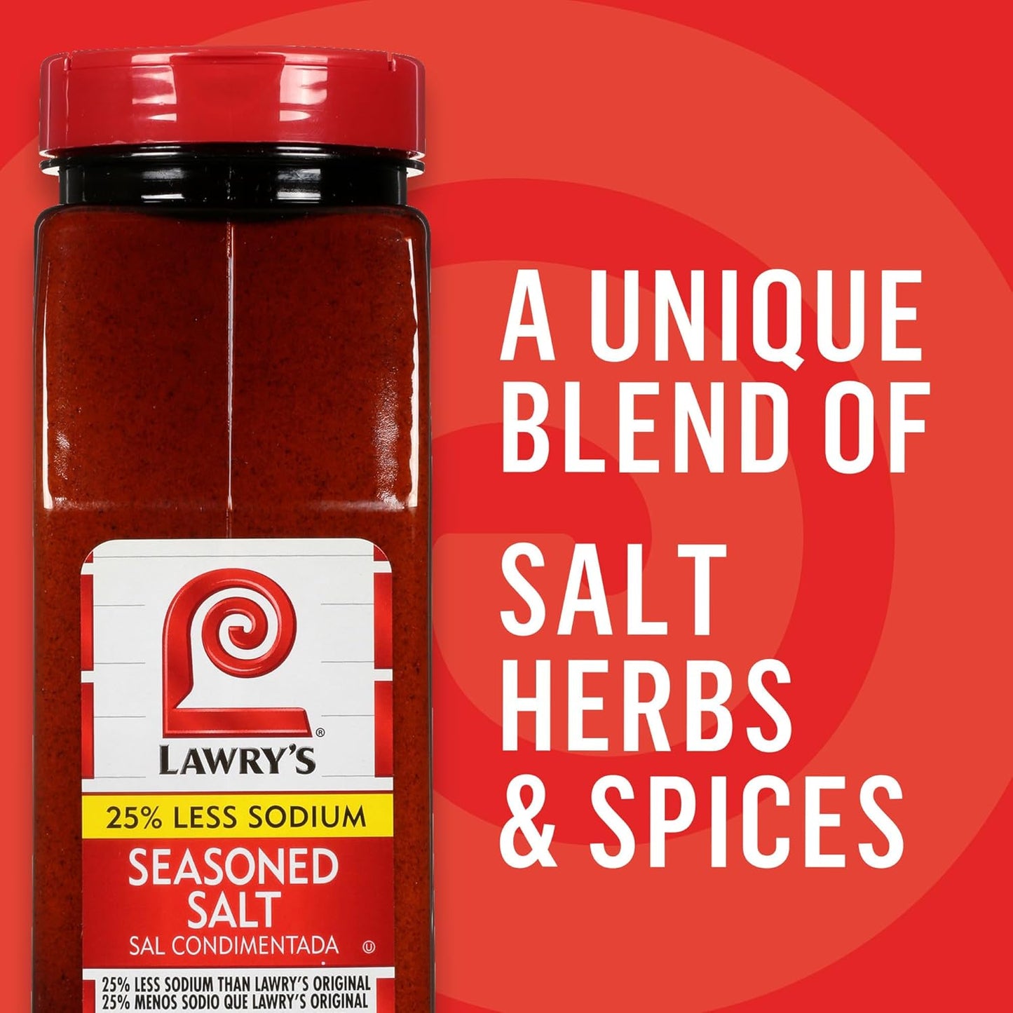 Lawry's 25% Less Sodium Seasoned Salt – Time-Saving Multi-Spice Blend for Professional Chefs, Fast Service and Consistent Flavor