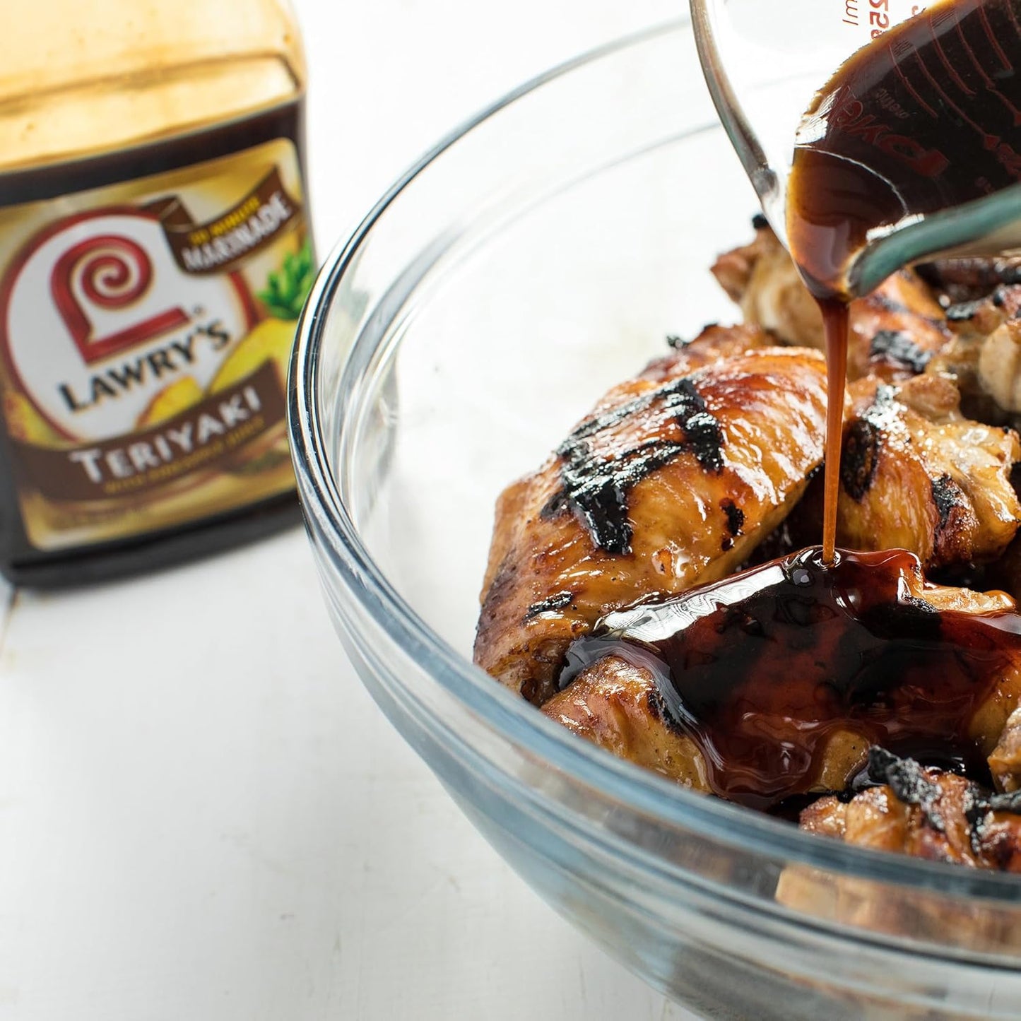 Lawry's Teriyaki With Pineapple Juice Marinade – Portable Pour Bottle for Tailgates and Outdoor Dinners, 12 fl oz