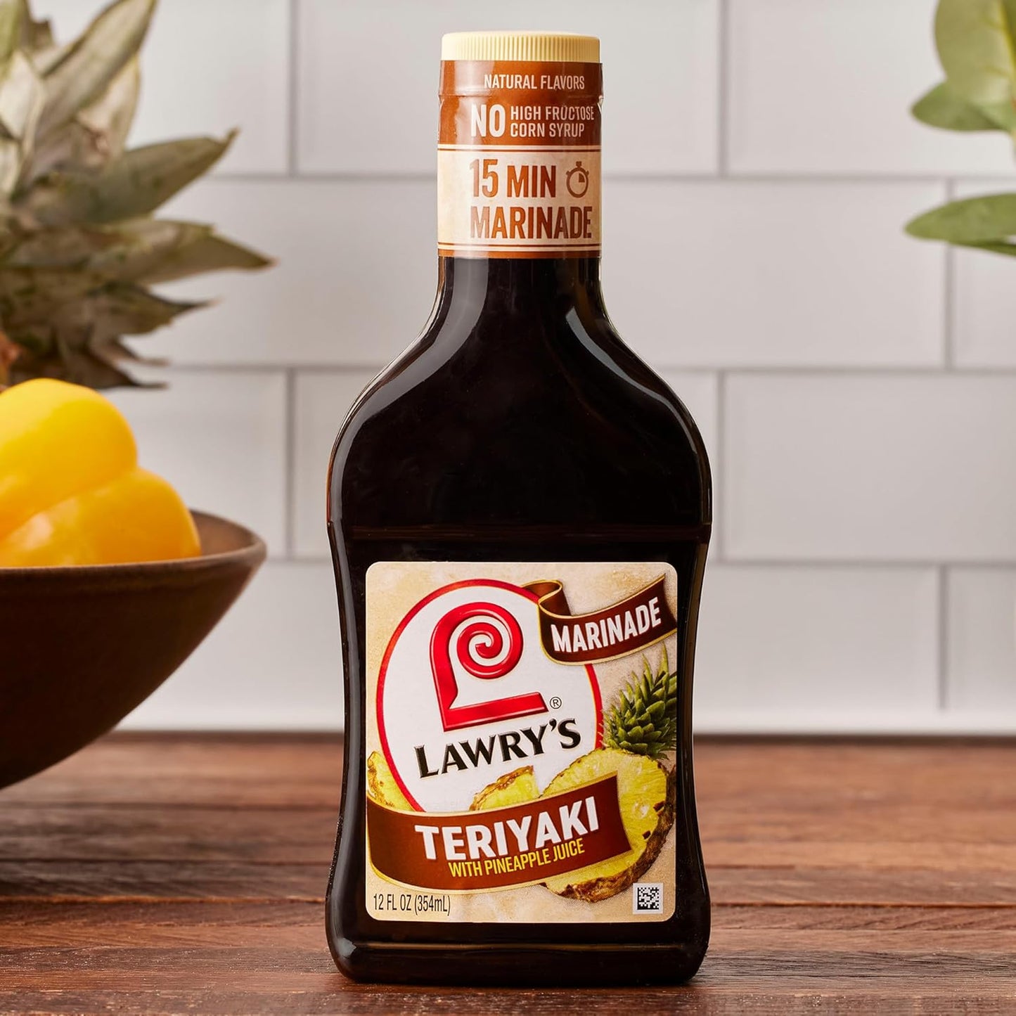 Lawry's Teriyaki With Pineapple Juice Marinade – Portable Pour Bottle for Tailgates and Outdoor Dinners, 12 fl oz