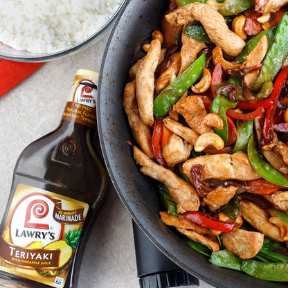 Lawry's Teriyaki With Pineapple Juice Marinade – Portable Pour Bottle for Tailgates and Outdoor Dinners, 12 fl oz