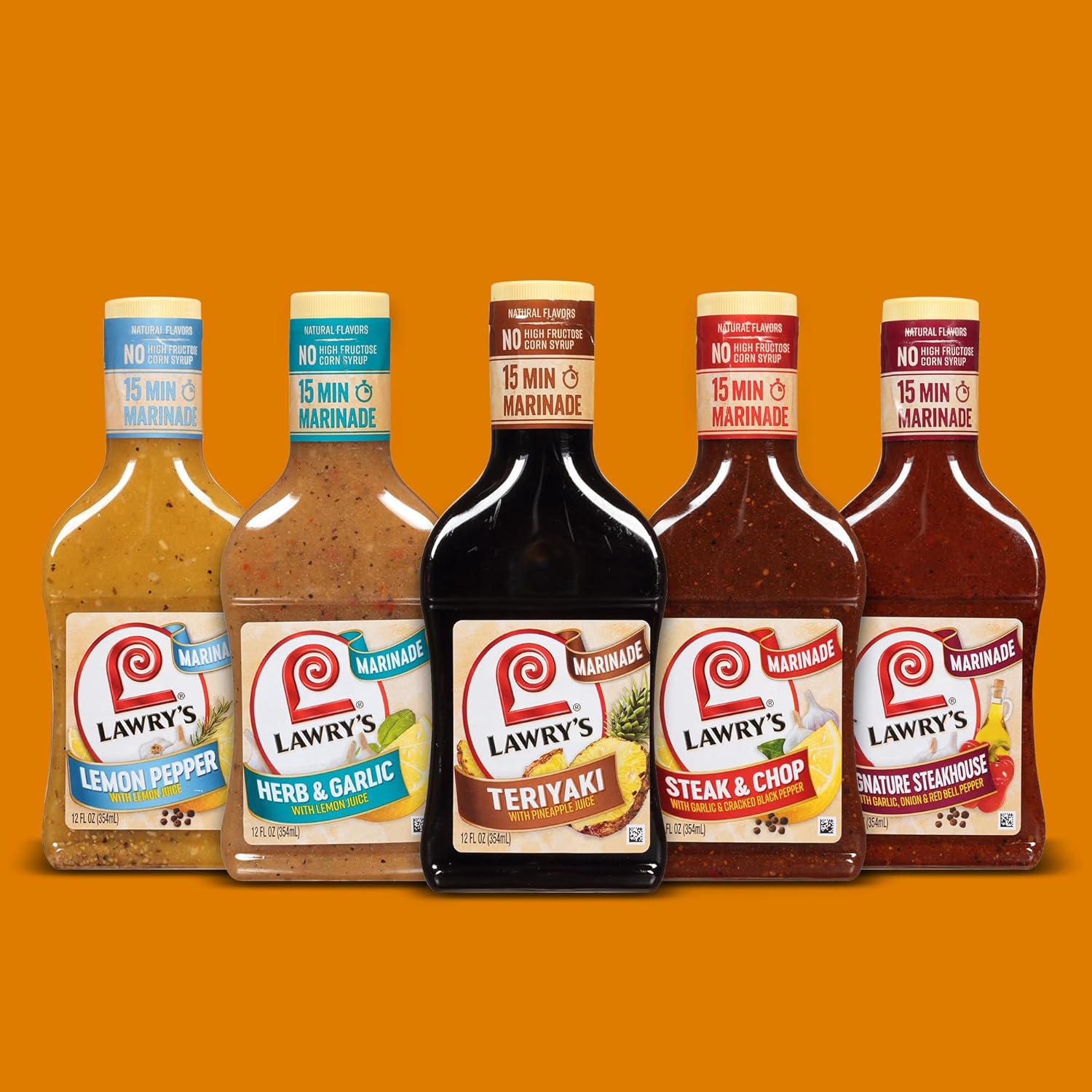 Lawry's Teriyaki With Pineapple Juice Marinade – Portable Pour Bottle for Tailgates and Outdoor Dinners, 12 fl oz