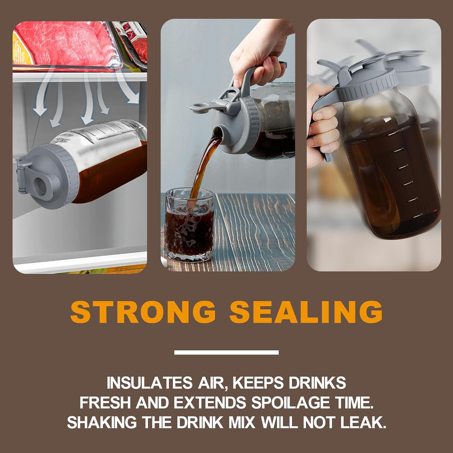 leak-proof sealing ring and pour spout that isolates inside/outside air