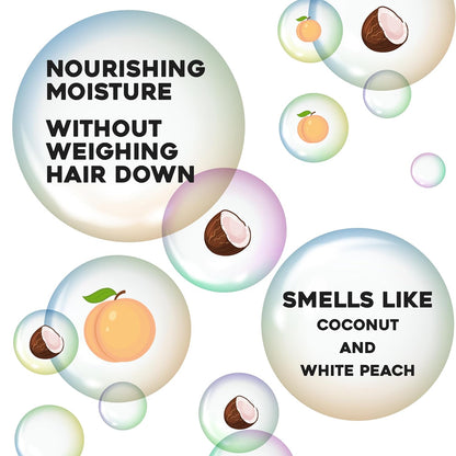 leave-in anti-breakage formula with coconut oil for lustrous shine and softness