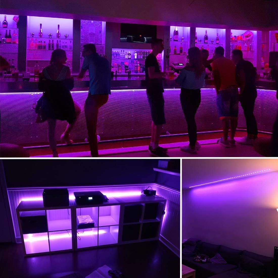 Led Black Light Strip Kit – Unique Valentine's Day and Christmas Gift, Reusable Blacklight Decor for Couples and Roommates