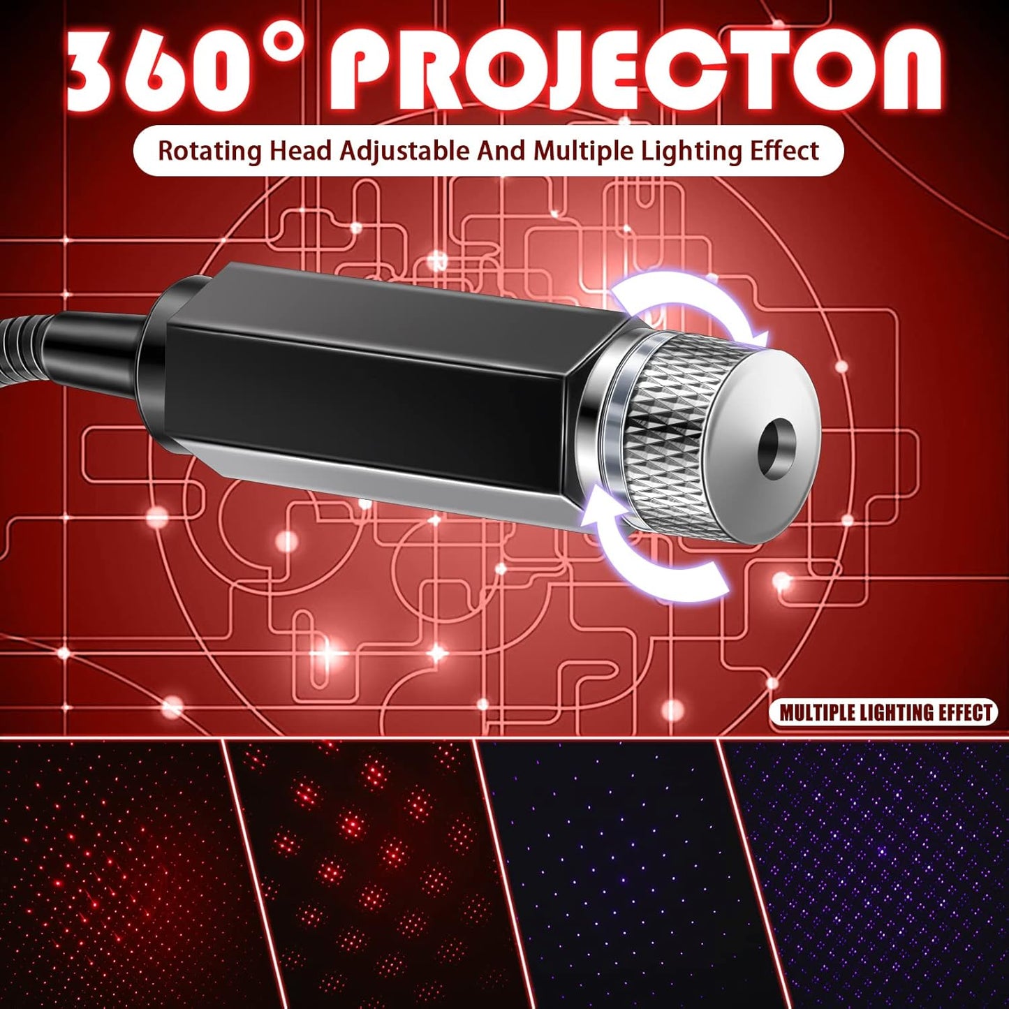 led star projection effect that swirls onto ceilings and walls