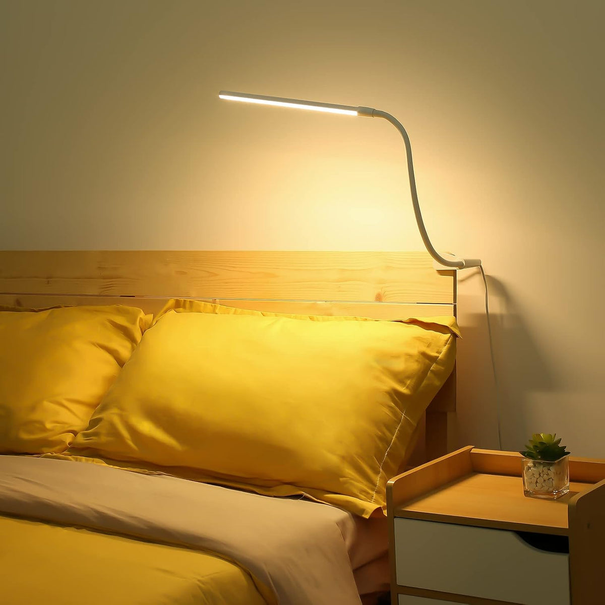 Lepro Space-Saving Gooseneck Desk Light for Clean Workstations, Touch Control Dimmable LED with Clamp