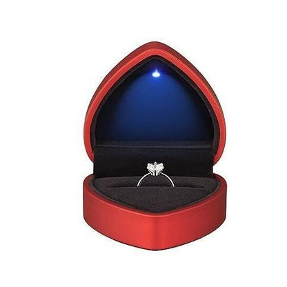 LETURE Heart Shaped Ring Box with LED Light – Luxury Heirloom Jewelry Storage for Fine Diamond Rings