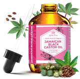 Leven Rose Jamaican Black Castor Oil – Bath Time Wellness Ritual for Lashes, Brows, and Scalp Health, 4 oz Cold Pressed