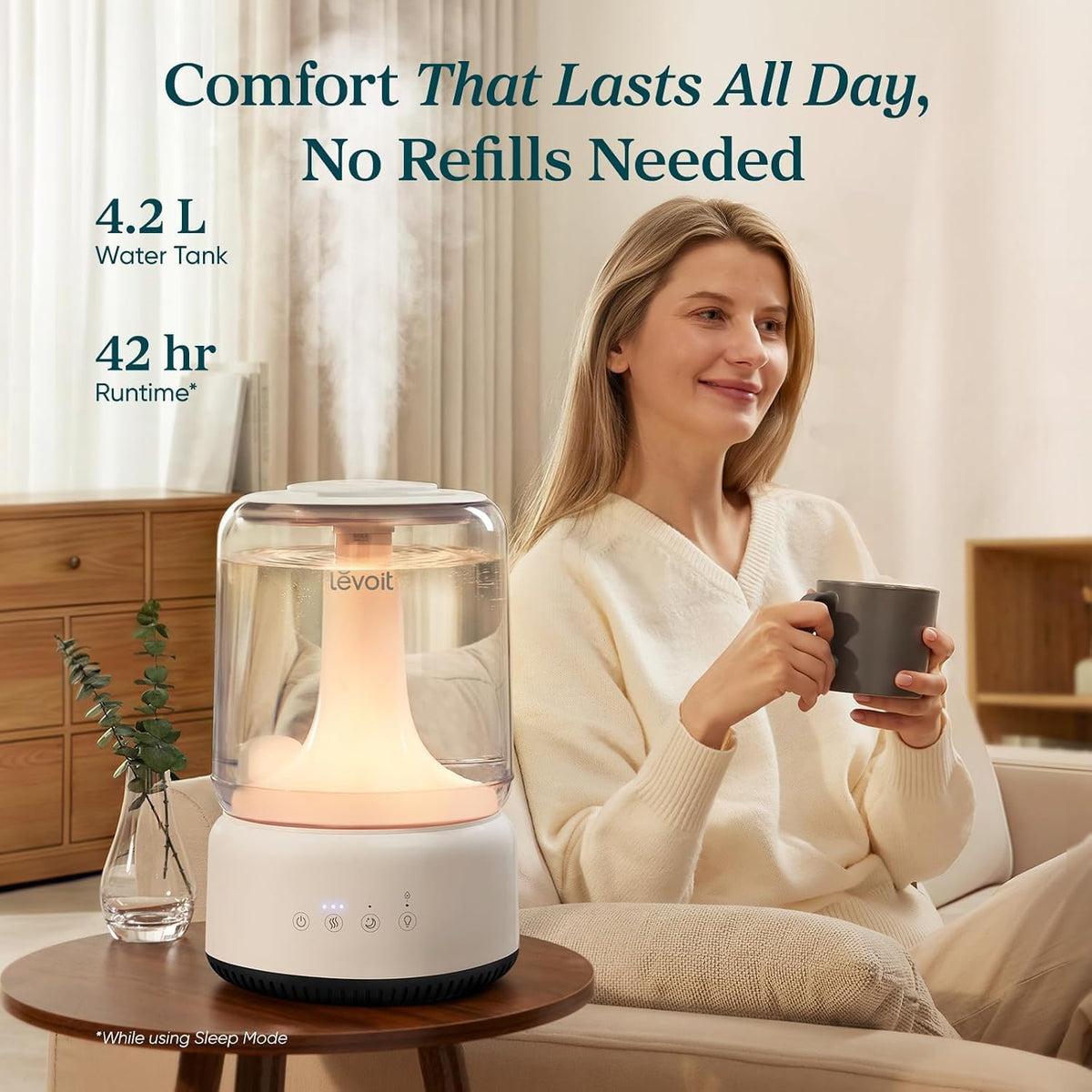 Levoit NeoClassic 450 Humidifier – Aromatherapy Bedroom Companion, 432 sq ft Long-Lasting Scent Throw