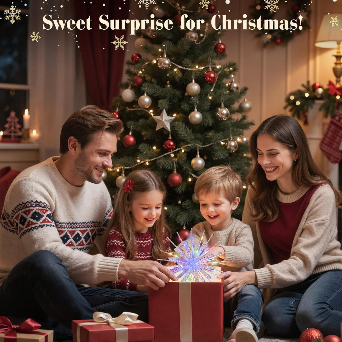 Lewondr Snowflake Tree Topper LED – Elegant Christmas Gift for Mom, Lighted Xmas Tree Topper with Remote and Timer