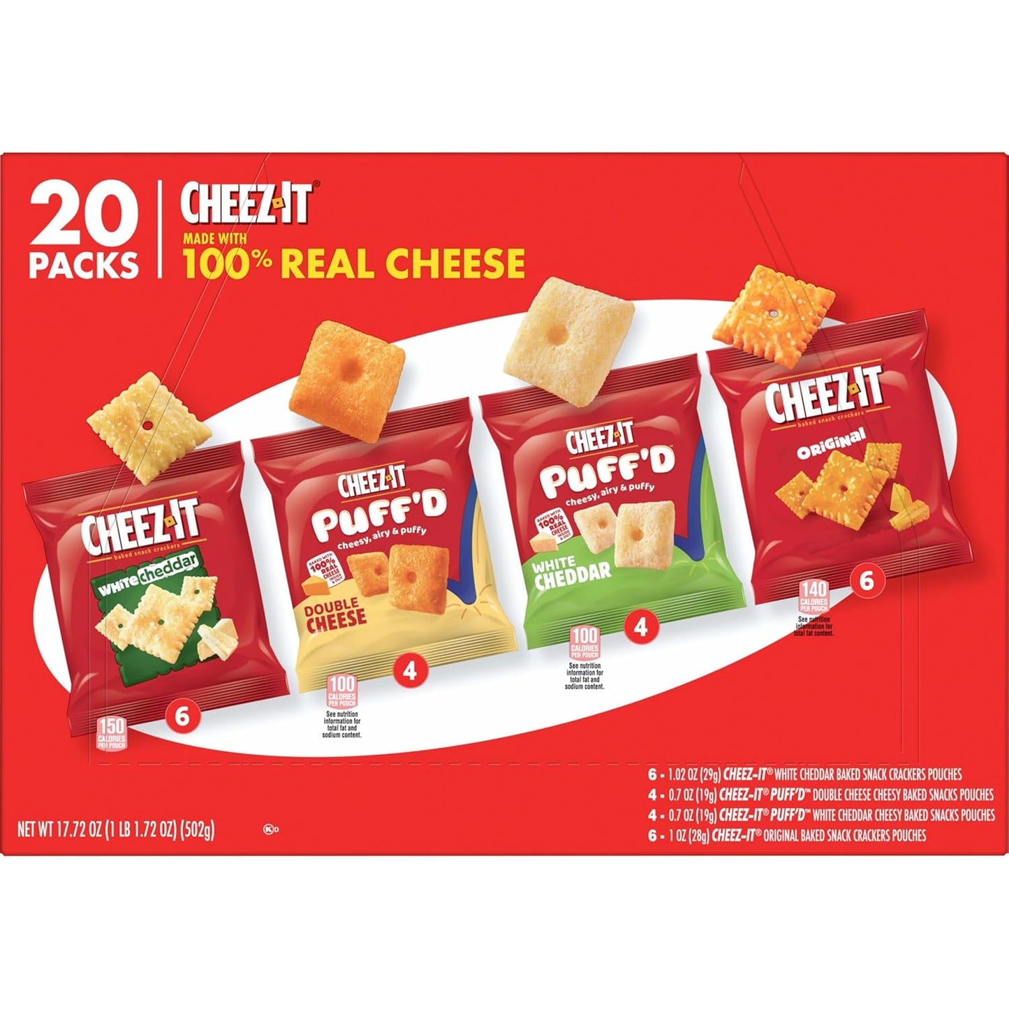 light, crispy bite-sized shape suitable for kids' small hands and casual grazing