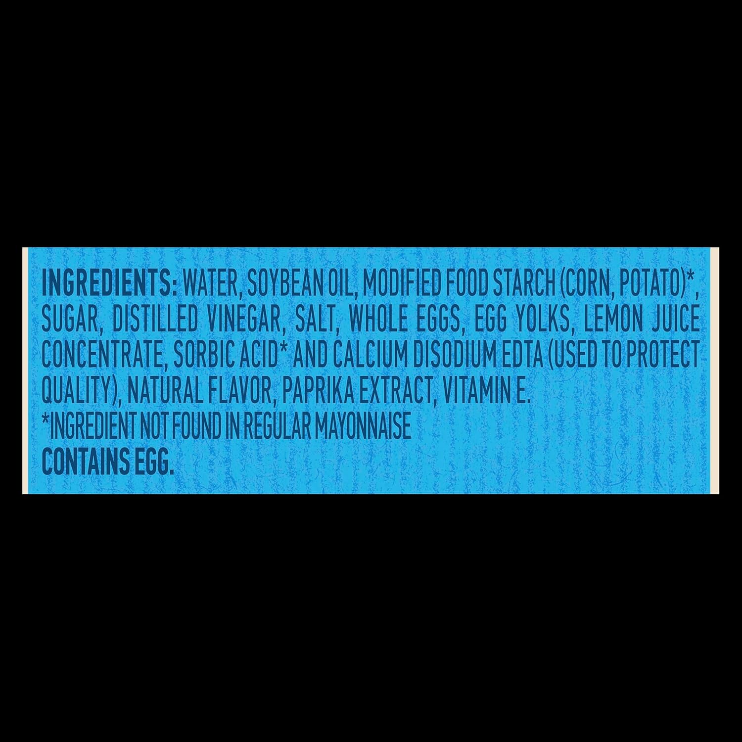 light formulation with 60% less fat and calories than regular mayo
