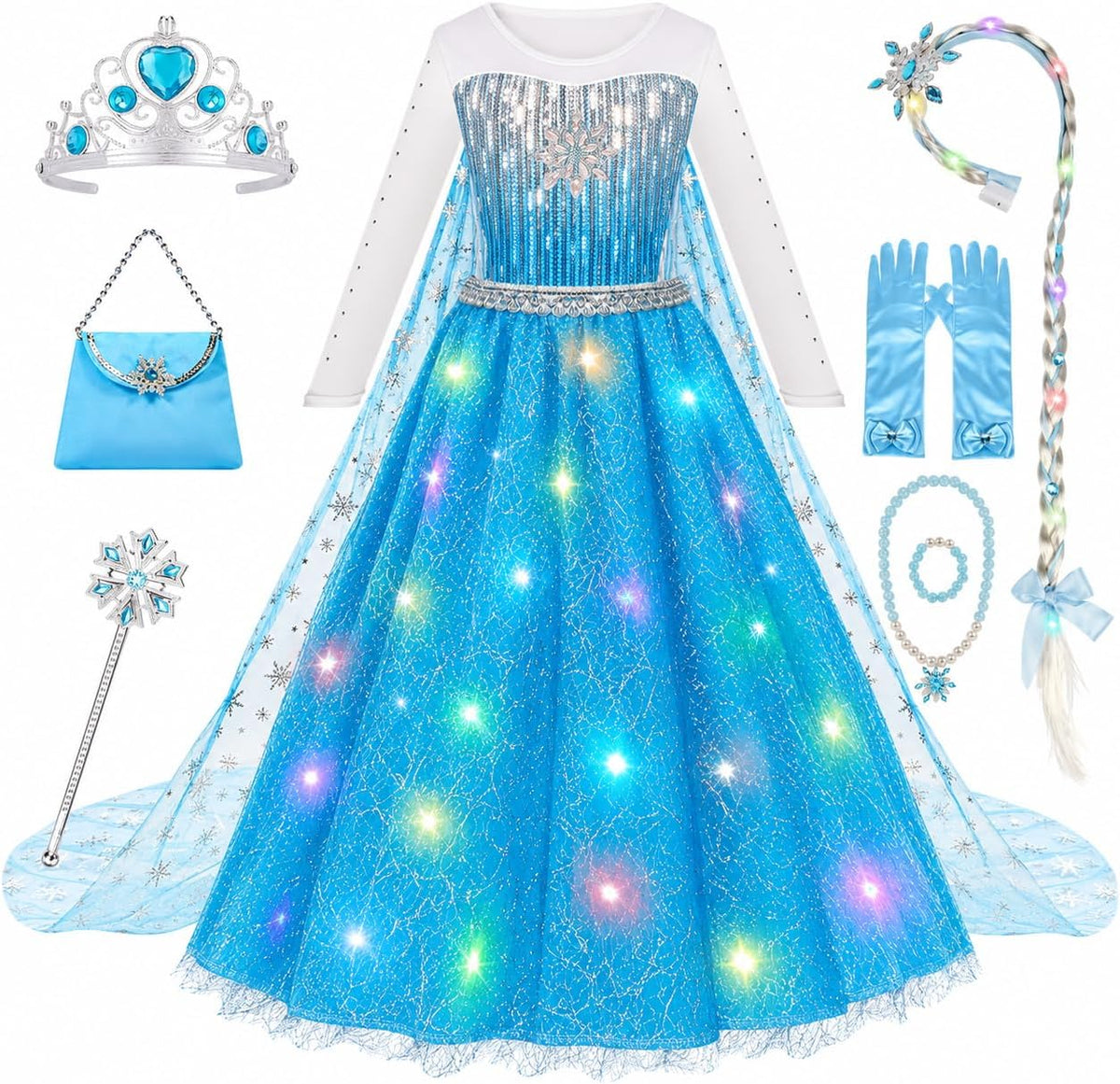 light-up hair extension for illuminated play effect
