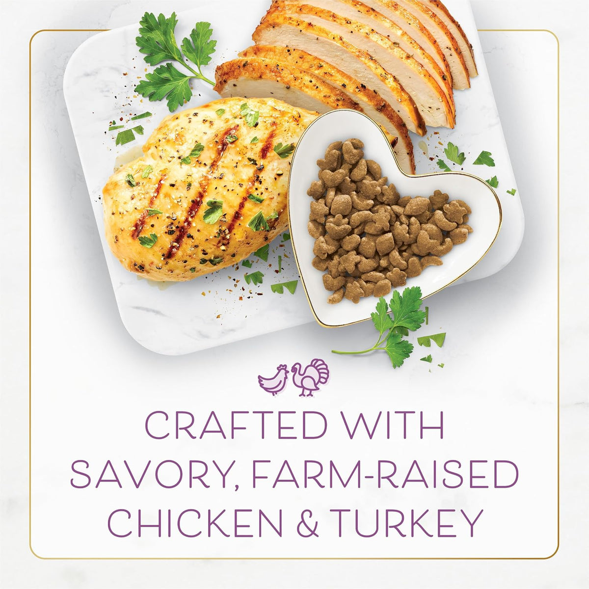lightly cooked, crisp kibble morsels with a crunchy texture
