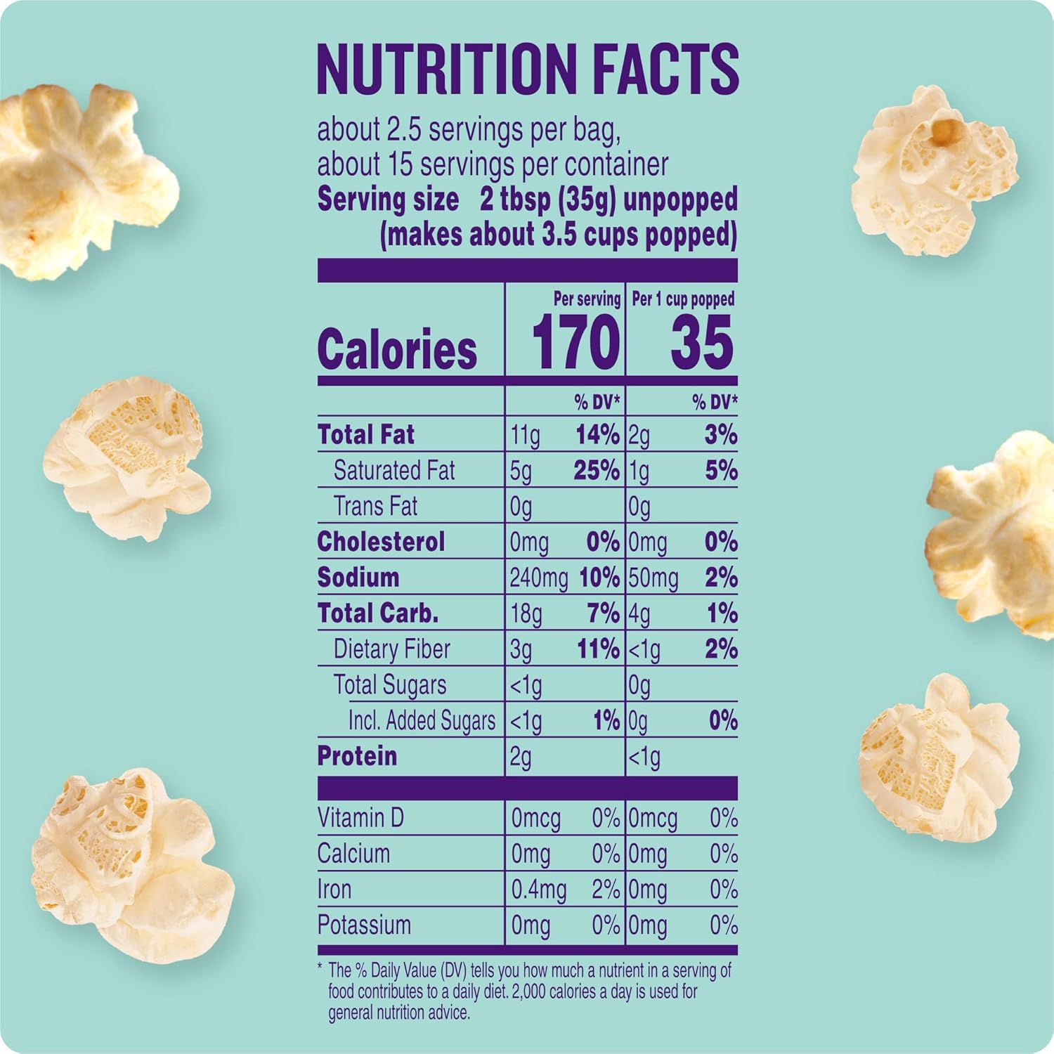 lightly sweet kettle corn flavor profile